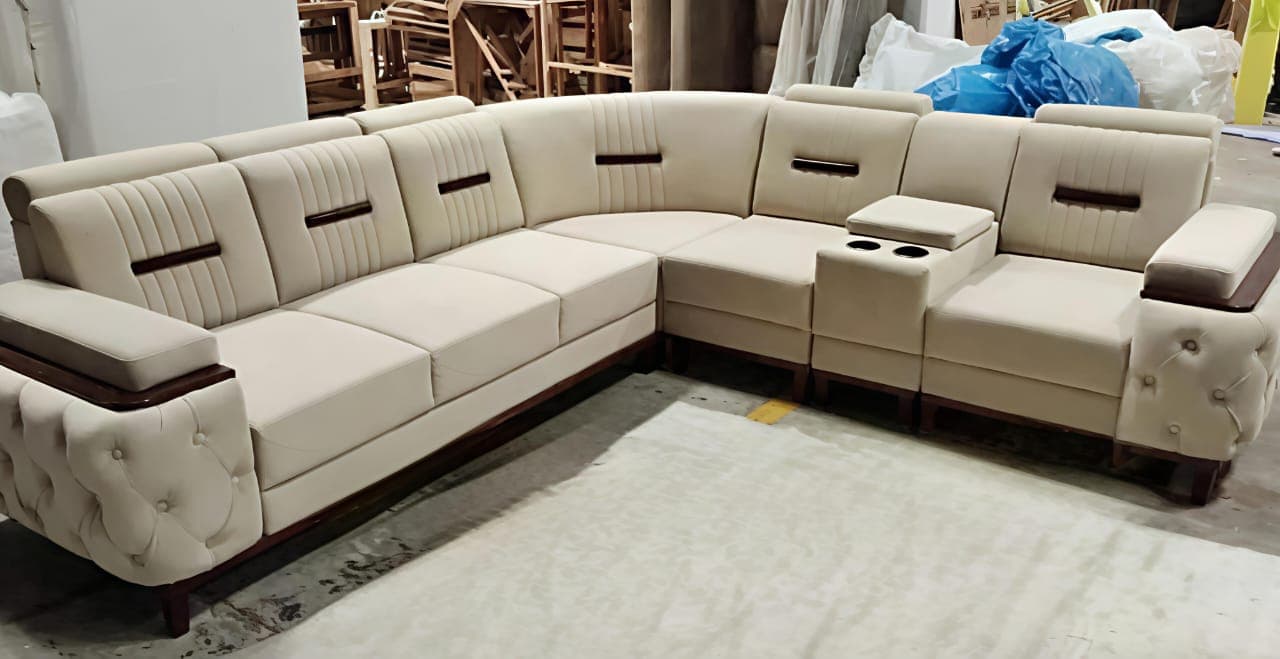Upholstered sofa in a Hyderabad home — example 1